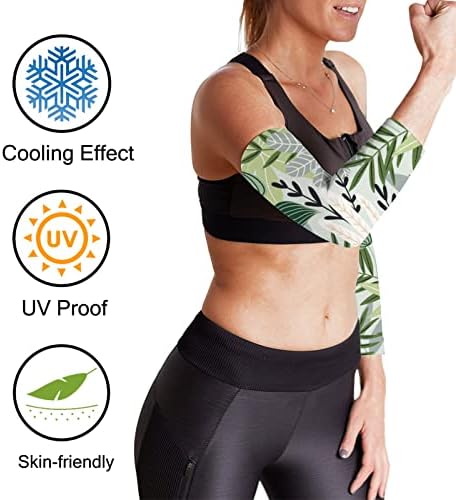 Mulheres UV Sun Protection Arm Mangas, mangas de resfriamento Escudo de capa de braço para homens andando de caminhada correndo plantas verdes