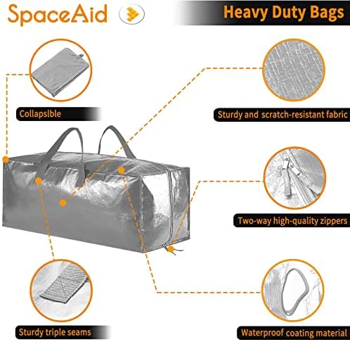Sacos em movimento pesado espacial, bolsas de armazenamento extra grandes com alças de mochila e
