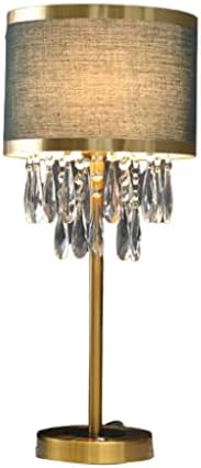 Lâmpada de cabeceira da cabeceira da Knoxc, lâmpada de mesa de cristal moderna com tom de tecido