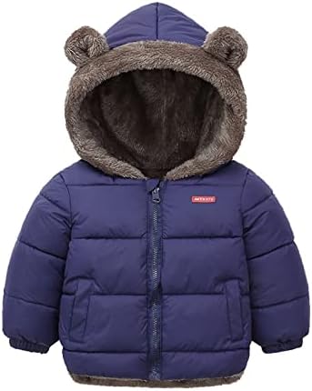 Criando meninos meninos meninas casaco de inverno Orelhas com capuz com jaqueta de bolso de duas lados com lã de lã de lã de espessura de crianças de inverno