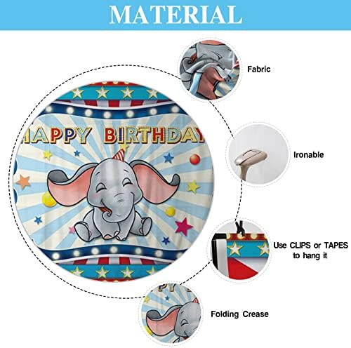 Allenjoy 68 x 45 Departamento de elefante de elefante Festas de feliz aniversário para crianças Carnival