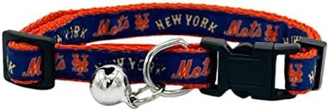 MLB Cat Collar Collar New York Mets Satin Cat Collar Baseball Collar para cães e gatos. Um colar de gato brilhante