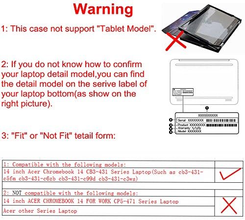 Alapmk Protetive Case Caso para 14 Acer Chromebook 14 CB3-431 Laptop da série, Black