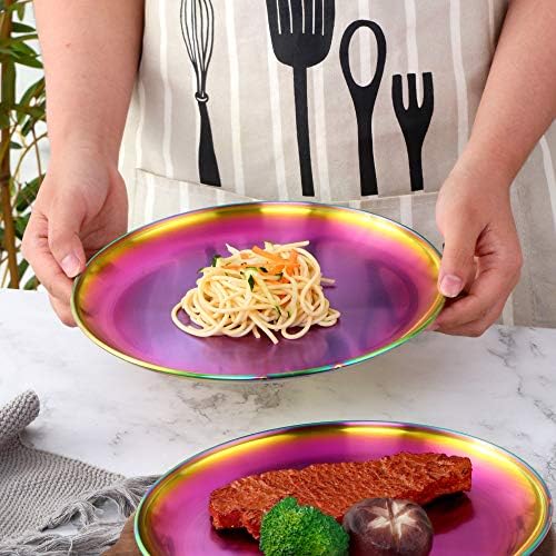 Conjunto de pratos de Rainbow Star Comprador, 4 peças pratos pratos de aço inoxidável Salada Salada Placa de