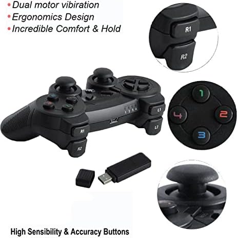 Controlador de jogo sem fio para Windows PC/Raspberry PI/PS3 Gamepad Games recarregável Joystick Remote Joypad
