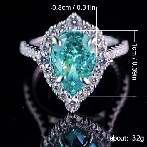 Anéis de casamento e noivado para mulheres Luxo Full Diamond Pear Shape Jewelry Birthday Proposta