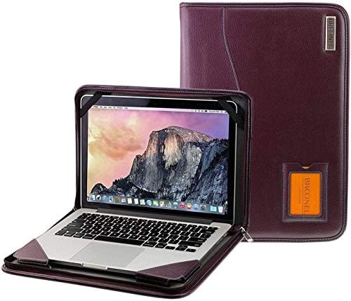 Broonel - Série de contorno - Caso de proteção de couro pesado roxo - Compatível com HP Pavilion X360 14 -DH0036NA Full -HD 14 polegadas Laptop conversível