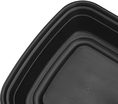 Recipientes de comida para viagem Tiya - 42 oz de pacote a granel 150 com tampas - armazenamento de alimentos de plástico retangular - Microwavable Washer de plástico reutilizável Conjunto de restaurantes seguros - Prova de vazamento para preparação