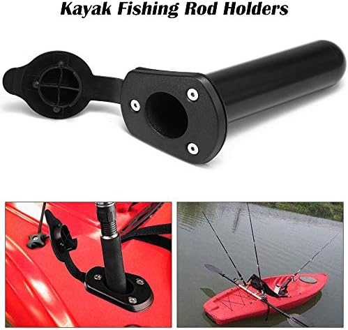Portadores de haste de pesca de caiaque Huiop, 4 PCs Kayak Fishing Rod Suports com tampa de tampa de barquinho