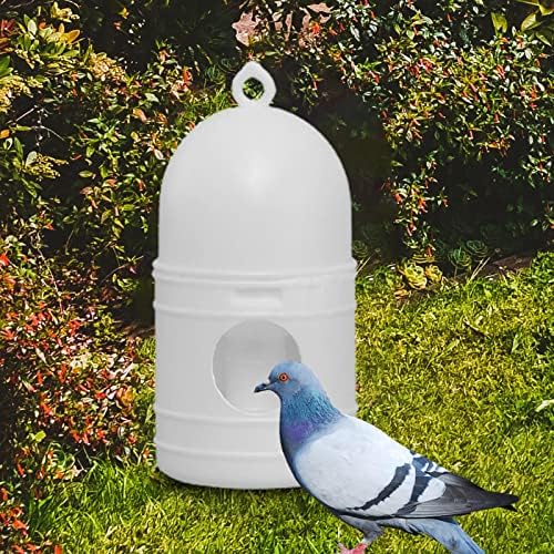 Recipiente de dispensador de água de papagaio magideal 1L com manípulo de alça de bebedeiro Sistema de água bebendo xícara para quintal, cooperativa, periquito, pássaros, branco
