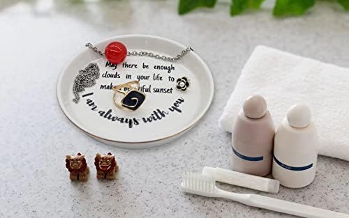 bandeja de prato judeu de cerâmica de Owandan, porta -anel para brincos de joias, colar, bandeja de prato decorativo de bugigangas se encaixa na decoração da casa, presentes para mulheres mulheres