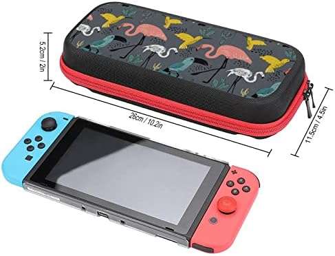Caixa de transporte de cactos flamingo para pássaros para sacola de impressão compatível com a caixa de armazenamento Nintendo Switch