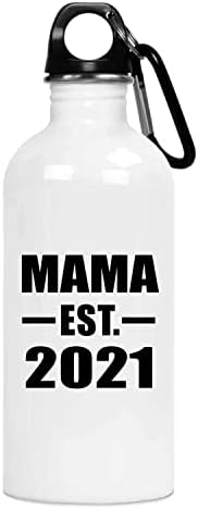 Projeta mamãe estabelecida est. 2021, garrafa de água de 20 onças de aço inoxidável copo isolado, presentes