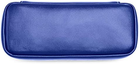 Bolsa de capa de lápis de couro azul pura com zíper com zíper com zíper saco de armazenamento para o trabalho