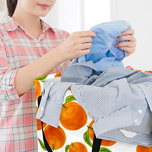 Ndkmehfoj laranja sem costura cestas de lavanderia cestas de roupas sujas de roupas sujas de roupas dobráveis ​​coloridas para suportes destacáveis ​​para casa