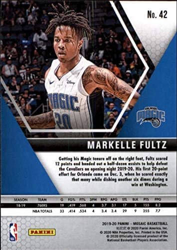 2019-20 Panini Mosaic 42 Markelle Fultz Orlando Magic NBA Basketball Trading Card