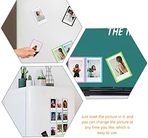 Tofficu 10pcs Magnético moldura refrigeradora portador de foto Pequeno quadro magnético de fotos