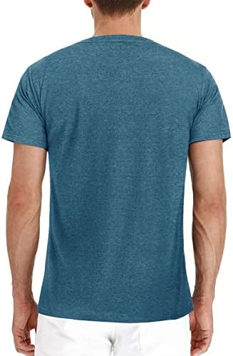 Camisetas de henley masculinas mistura de algodão camisetas de manga curta com bolso de verão casual umidade básica Wicking Tee Tops
