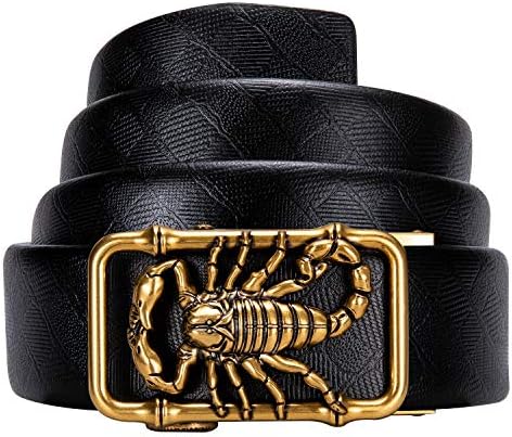 Cinturão de fivela dourada para homens, Yohowa Celra de Chave de Covilhão Automático Fu frugada Blackless para Jeans/Suje Caixa de Presente