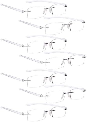 Lur 7 embalam óculos de leitura sem aro + 4 pacotes de óculos de leitura elegantes