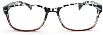 Eye-Zoom Fashion Two Toar Tortoise Designer Reading Glasses com dobradiça de primavera