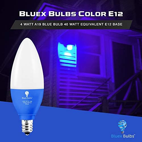 2 pacote bluex led lumin lâmpada azul - 4w - e12 lâmpada azul azul -base base, decoração de festas, varanda, iluminação