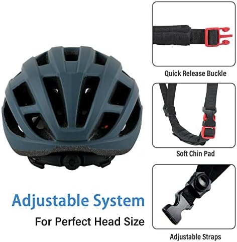 Capacete de bicicleta de estrada para adultos, Homens, mulheres, capacete de bicicleta montanhosa ajustável com viseira destacável, 2 tamanhos para jovens, adultos