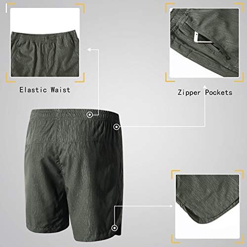 Shorts atléticos ltifone para homens, shorts de treino masculino rápido, treinando shorts de homens secos com bolsos com zíper, para executar