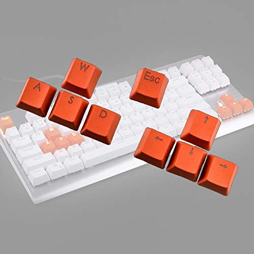 HEVirgo 9pcs Backlight Color Solid PBT Chaps, teclado mecânico de substituição, laranja de acessório