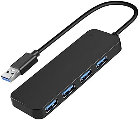 Hub USB, Dafensoy 4 Port USB Hub, Slim Portable Data USB 3.0 Hub com cabo estendido de 1 ft,