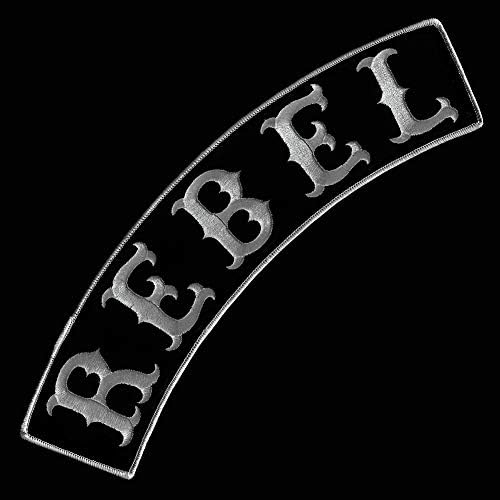 Vegasbee® rebelde subjugou preto cinza-preto bordado de ferro-bordado com capa de jaqueta de bicicleta de