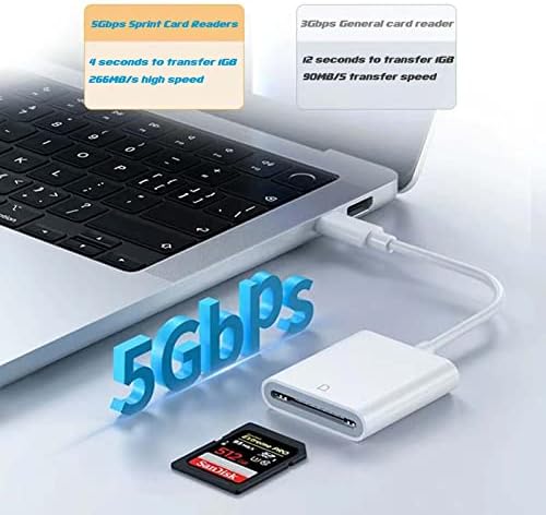 Leitor de cartão USB-C para SD, compatível com iPad Pro, MacBook Pro/Air, Chromebook, USB C a
