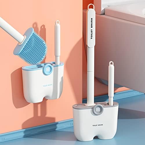 Escova e suporte do vaso sanitário com pincel de 2 tipos - pincéis de vaso sanitário montados na parede,