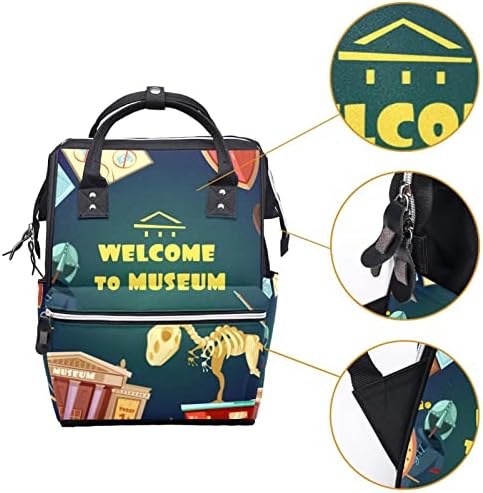 Mochila VBFOFBV Backpack, mochila grande fralda, mochila de viagem, mochila de laptop para mulheres, Museu do Cartoon Museum Famous Building