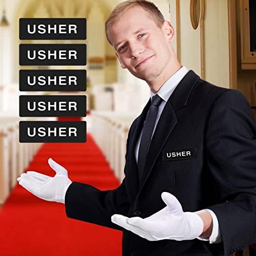 10 PCs Tags magnéticas de Usher com 10 pares Luvas de algodão de nylon brancas suprimentos reutilizáveis ​​de Usher