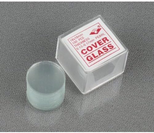 AMSCOPE CS-R18-100 100pc pré-limpo de 18 mm de diâmetro redondo com tampa de vidro lâminas de tampa
