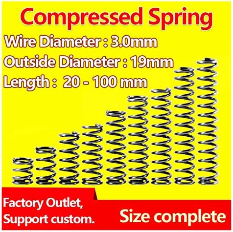 Máquinas de brinquedo Substituição Compressão Spring Retorno Pressão Spring Release Spring Fio de mola Diâmetro de 3,0 mm, diâmetro externo 19mm
