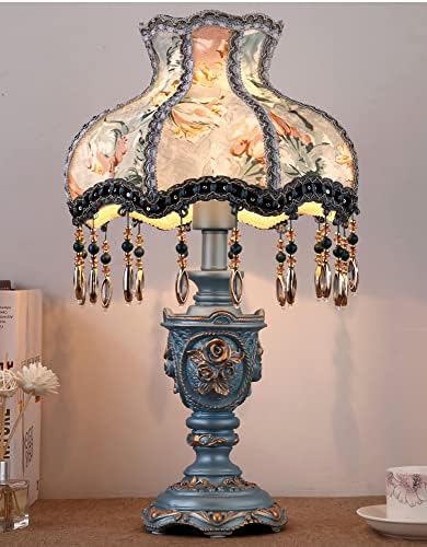 Lqiflvc tradicional lâmpadas de mesa azul