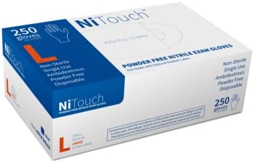 Luvas de nitrila sem pó Nitouch - luvas de látex descartáveis ​​- Luvas de exame duráveis ​​- 230 contagem por caixa
