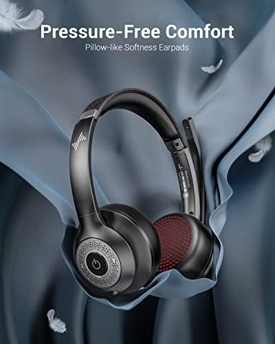 Fone de ouvido Bluetooth JIAMQISHI com fone de ouvido sem fio microfone - fone de ouvido Bluetooth v5.2 com