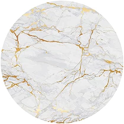 Dashan 7.2x7.2ft textura de ouro de mármore redonda cenário de cenário de poliéster abstrato arte mármore