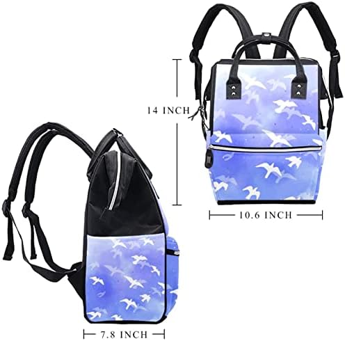 Silhuetas de bando de pássaros voadores Backpack Backpack Baby Nappy trocando sacolas Multi Função Bolsa de viagem de grande capacidade