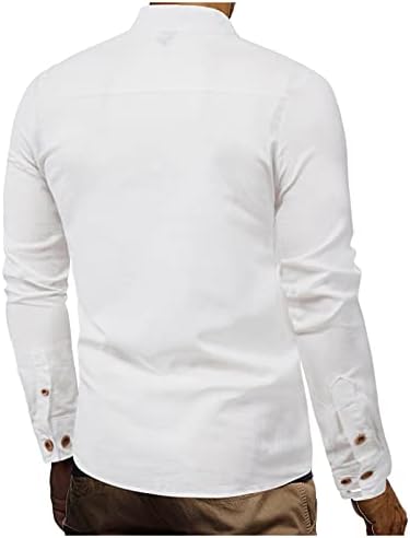 XXBR Camisas de linho de algodão masculino Men plus size, caça de manga longa para baixo camisa havaiana Vintage Boho Casual Beach Tops