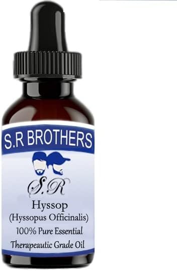 S.R Brothers Hysop Pure e Natural Terapereautic Grade Essential Oil com conta -gotas 50ml