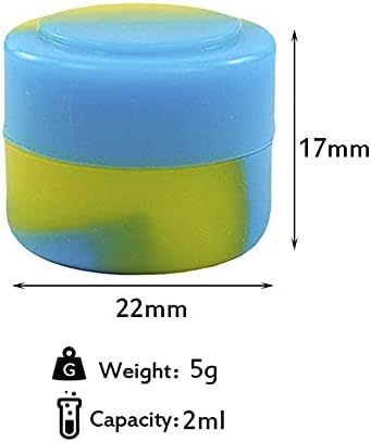 Contêineres de silicone de 2 ml de 2ml 100pcs recipientes de cera antiaderentes de uso de gotas de óleo de armazenamento de armazenamento