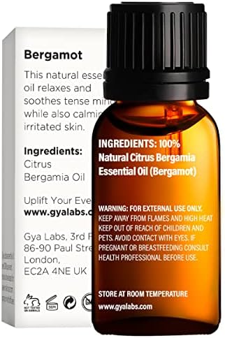 Óleo essencial de pimenta preta e óleo essencial de bergamota para o conjunto de crescimento de cabelo - de óleos essenciais de grau terapêutico puro Conjunto - 2x10ml - Gya Labs