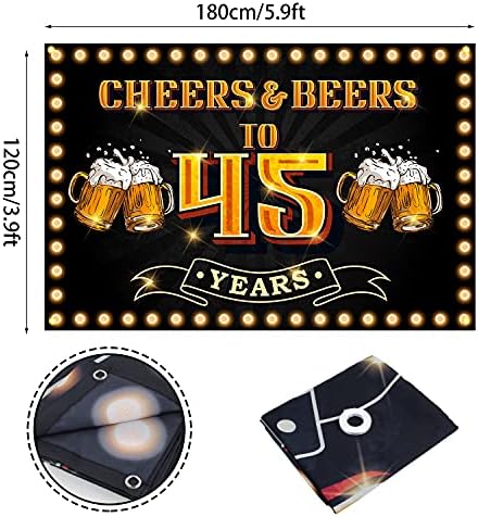 Cheers e cervejas a 45 anos Banner Banco de Banche Happy 45th Birthday Background For Men Mulheres Photography Bday Anniversary Partem