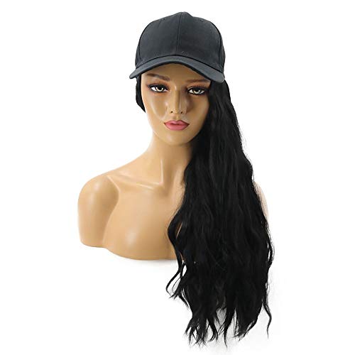 Yang1mn Fashion Street Lady Wig Hat Hat de Pobes Wig Corn Hot Dark Brown/Black