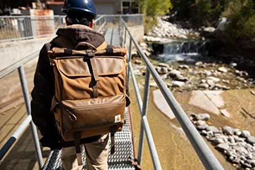 Carhartt Nylon Roll Top, mochila resistente à água para serviço pesado, marrom, tamanho único