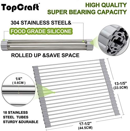 Topraft Roll-Up Dish Secying Rack, 17 x 13,2 Mole